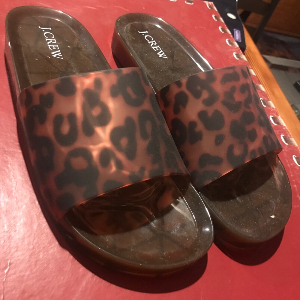 J. Crew leopard slides